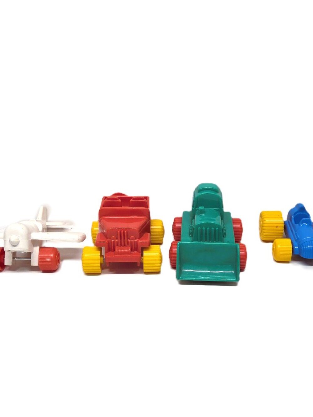 Vintage Viking Toys Sweden Vehicle Lot x4 Car Bulldozer Maserati Plane Jeep Set